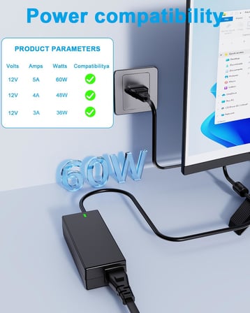 LED şeritler, LED ışık şeridi, TV, DVD TV'ler TFT ekran monitörü, NAS, EXT için 12V 5A 60W güç kaynağı. Sabit sürücüler, Pico-PSU için güç kaynağı adaptörüne kadar 5.5 * 2.5/2.1 mm