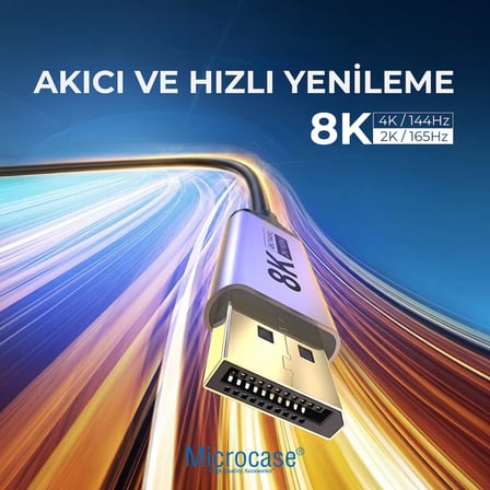 Type-C to DP(Displayport) Kablo 8K 60hz / 4K 120hz / 2K 165hz Görüntü Aktarıcı Kablo 2 Metre - AL5777