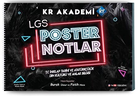 KR Akademi 8. Sınıf LGS İnkılap Tarihi ve Atatürkçülük Din Kültürü ve Ahlak Bilgisi Poster Notları