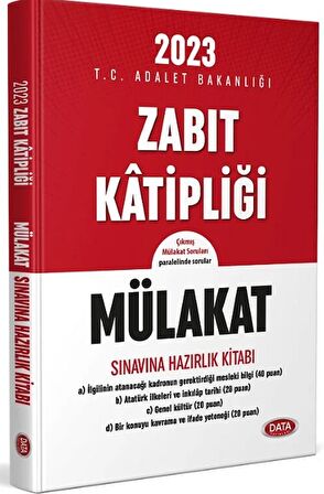 Data 2023 Zabıt Katipliği Mülakat Sınavına Hazırlık Kitabı