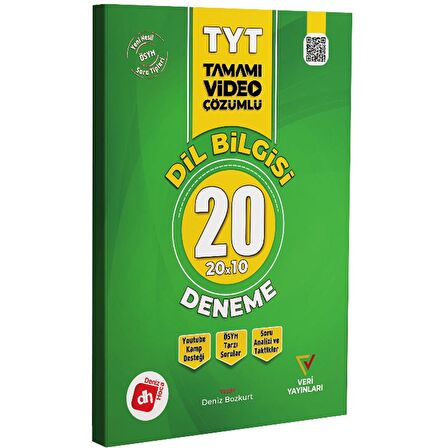 Veri Yayınları YKS TYT Dil Bilgisi 20 Deneme Video Çözümlü Veri Yayınları