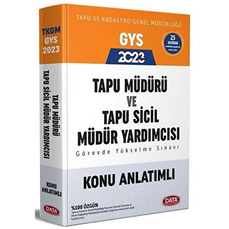 Data 2023 GYS Tapu Kadastro Tapu Müdürü ve Tapu Sicil Müdür Yardımcısı Konu Anlatımı Görevde Yükselme Data Yayınları