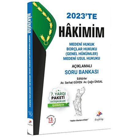 Dizgi 2023 Hakimim Hakimlik Medeni-Borçlar Genel-Medeni Usul Hukuku Soru Bankası Çözümlü 13. Baskı Dizgi Kitap