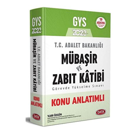 Data 2023 GYS Adalet Bakanlığı Mübaşir ve Zabıt Katibi Konu Anlatımlı Görevde Yükselme