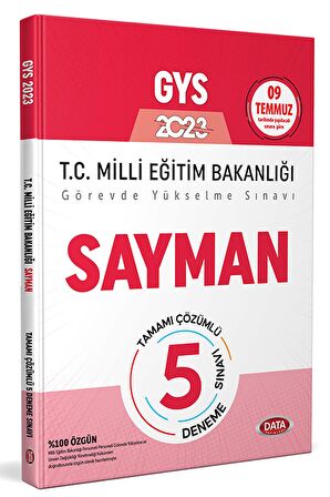 2023 Milli Eğitim Bakanlığı Sayman Tamamı Çözümlü GYS 5 Deneme Sınavı Data Yayınları