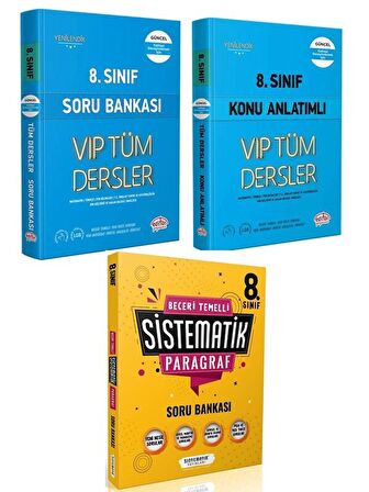 Editör LGS VİP Konu + Soru ve Sistematik 8.Sınıf Paragraf Soru 3 Kitap Set