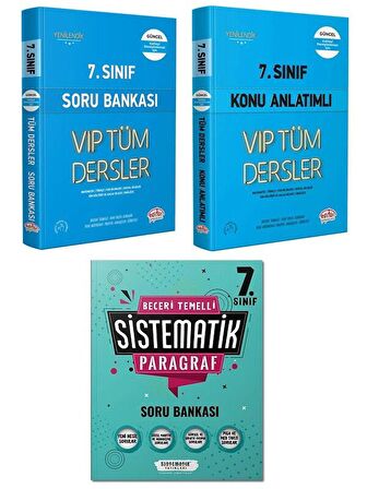 Editör 7.Sınıf VİP Konu + Soru ve Sistematik 7.Sınıf Paragraf Soru 3 Kitap Set