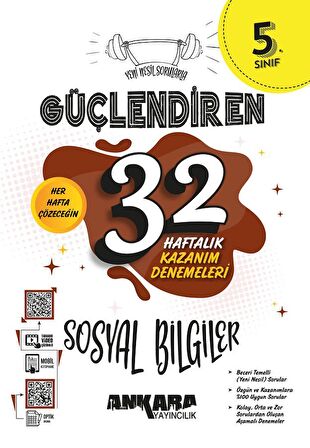 Ankara Yayıncılık 5. Sınıf Sosyal Bilgiler Güçlendiren 32 Haftalık Kazanım Denemeleri