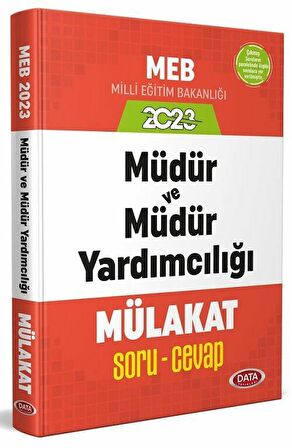 Data 2023 GYS MEB Müdür ve Yardımcılığı Mülakat Soru Cevap Kitabı Data Yayınları