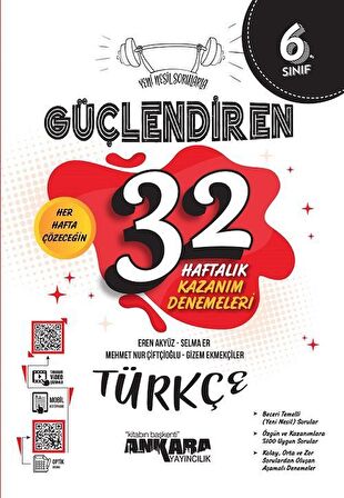 Ankara Yayıncılık 6. Sınıf Türkçe Güçlendiren 32 Haftalık Kazanım Denemeleri Ankara Yayıncılık