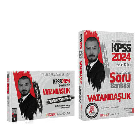 İndeks Akademi 2024 KPSS Vatandaşlık Video Ders Notları + Soru 2 li Set - Emrah Vahap Özkaraca İndeks Akademi Yayıncılık