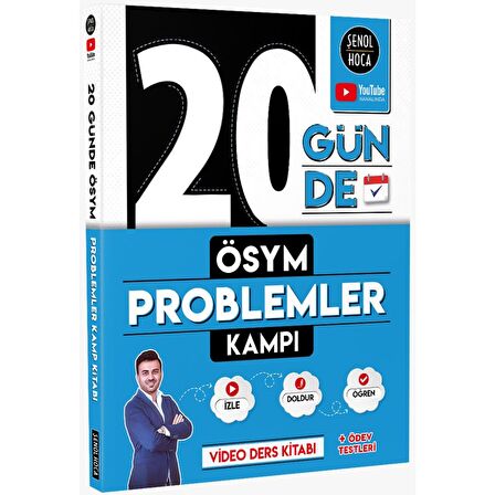 Şenol Hoca YKS TYT KPSS ALES DGS 20 Günde Problemler Kampı Video Ders Kitabı Şenol Hoca