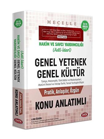 Data 2023 Hakim ve Savcı Yardımcılığı MECELLE Genel Yetenek Genel Kültür Konu Anlatımlı Data