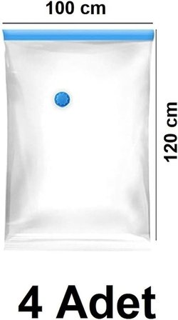 Vakumlu Hurç, Dolap Düzenleyici Elbise,yorgan,battaniye Saklama hurcu, 4 adet 100x120cm (XXL-4lü)