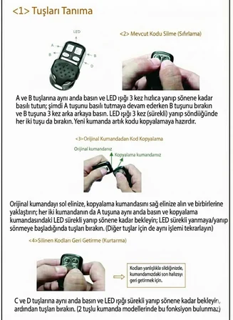 Akıllı Kodlanabilir Kopyalanabilir Kumanda 433 MHz – Otomatik Kapı, Kepenk ve Panjur Uyumlu Şık Tasarım - Siyah