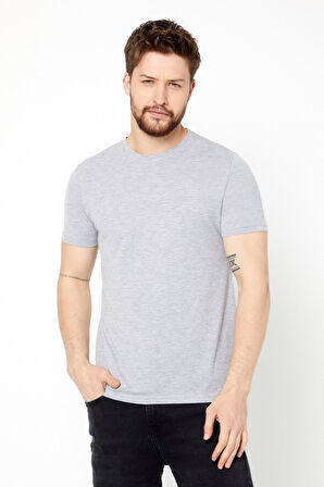 Erkek Çok Renkli T- Shirt Regular Fit Rahat Kesim Bisiklet Yaka 4'lü Basic Tişört Paketi MTLCO35-4