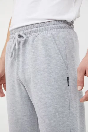 Gri Kapüşonlu Regular Fit Hırka Düz Paça Erkek Eşofman Takımı 3861