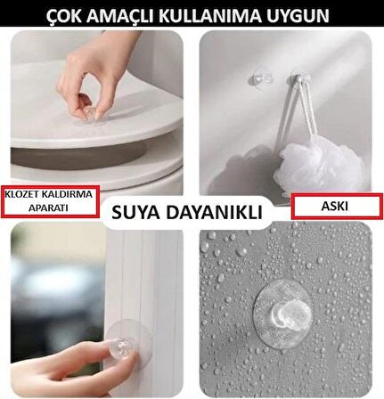 Mutfak Banyo Dolap Gardrop Kulpu Çok Amaçlı 4 ADET  Yapışkanlı Kulp Tutacak Askı 