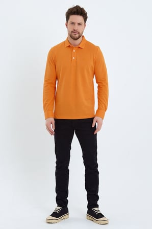 Erkek Polo Yaka Comfort Uzun Kollu Basic Tişört