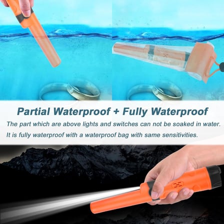 Pinpointer Metal Dedektörü, Hazine Avcılık Aracı Buzzer Titreşimli Taşınabilir Pim İşaretçi LED Göstergeleri ve Kemer Kılıfı ile (Turuncu)