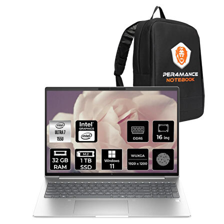 HP EliteBook 660 G11 Ultra 7 155U 32GB DDR5 1TB SSD 16" WUXGA W11P Dizüstü Bilgisayar & ÇANTA