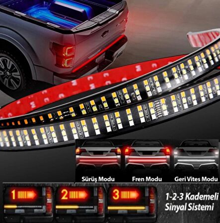 Bagaj Altı Kayar Led 150 CM Selamlamalı Bagaj Ledi 5 Modlu Dönüş Fren Sinyalli Esnek Led 