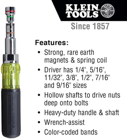 Klein Tools 32801 tornavida 5’i 1 arada, dayanıklı, 32807MAG