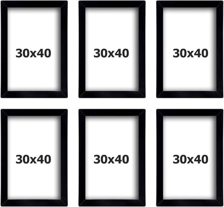 yhfoto 6 Adet 30x40 Siyah Mdf A3 Çoklu Fotoğraf siyah