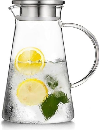Cam Sürahi Borosilikat Metal Kapaklı 1.8 litre