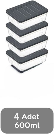 Orret Home 4 Adet Buzdolabı Organizeri, Buzdolabı İçin Çok Amaçlı Saklama Kabı, Fresh Box, Şeffaf ve Ayarlanabilir, Gıdaları Taze Tutma Özelliği, Mutfak Düzenleyici (600 Ml)