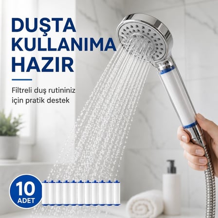 SOGUD Duş Filtresi Yedek Kartuş - 10'lu Paket - Filtreli Duş Başlığı ve Arıtmalı El Duşu ile Uyumlu - Kireç, Tortu ve Kalıntıları Azaltmaya Yardımcı Kolay Değiştirilebilir Banyo Filtre Seti