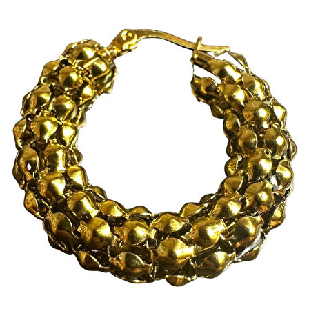 Uretti - İREM 3914 8074 Ezme Kaplama Halka Model Küpe