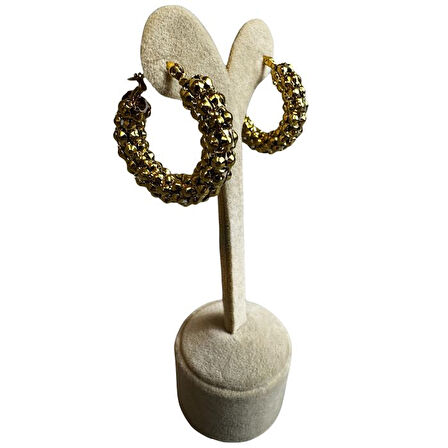 Uretti - İREM 3914 8074 Ezme Kaplama Halka Model Küpe