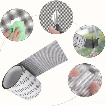 BUFFER® Güçlü Yapışkanlı Pencere Tamir Bandı, Böcek Önleyici Yama Bandı 2 mt x 5 cm