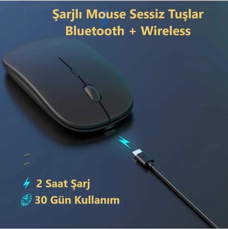 Huawei MatePad Pro 13.2" Tablet İçin Uyumlu Bluetooth Şarjlı 2.4Ghz Kablosuz Mouse Sessiz Tıklama