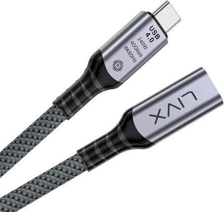 Type C to Type C USB4.0 240W 40Gbps 8k60hZ Uzatma Kablosu 1 Metre LCU