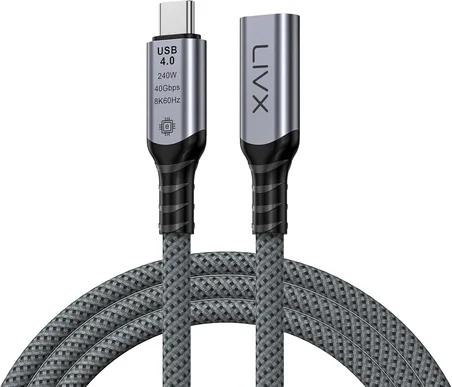 Type C to Type C USB4.0 240W 40Gbps 8k60hZ Uzatma Kablosu 1 Metre LCU