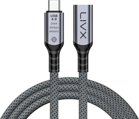 Type C to Type C USB4.0 240W 40Gbps 8k60hZ Uzatma Kablosu 1 Metre LCU
