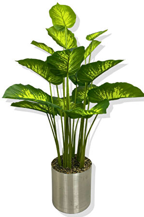 YAPAY DİFENBAHYA 18 DAL YAPAY AĞAÇ 130 CM 30X30 GALVANİZ SAKSI