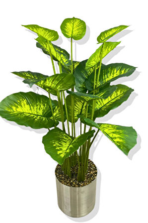 YAPAY DİFENBAHYA 18 DAL YAPAY AĞAÇ 130 CM 30X30 GALVANİZ SAKSI
