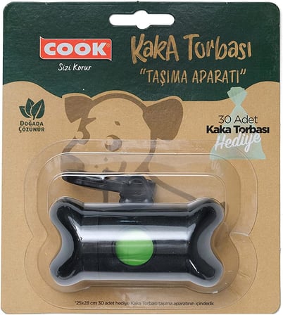 Cook Kaka Torbası Taşıma Aparatı, 30 Adet Kaka Torbası Dahil