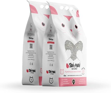 2’li Avantaj Paketi Tozsuz, Topaklanan, Emiciliği Yüksek Bebek Pudralı Bentonit Kedi Kumu 2x5lt