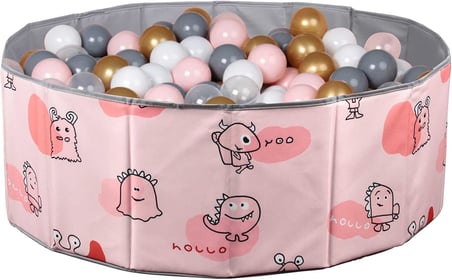 Baby Marine Katlanabilir Top Havuzu - Oyun Alanı - Oyun Halısı + 150 Adet 4 Renk Top Hediye - Pembe