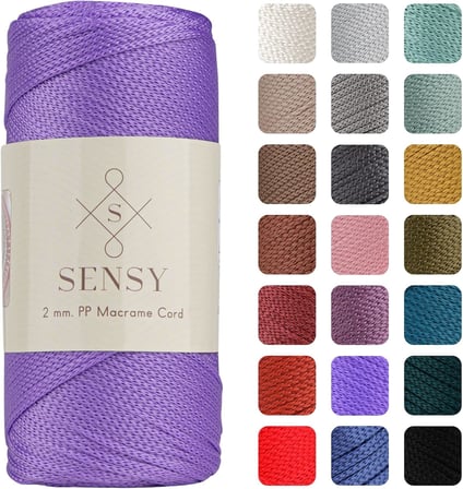 2 Mm - 200 gr Polyester Makrome Ipi Lila 230 M Polyester Makrome Ip Supla Ip Ve Çanta Ipliği