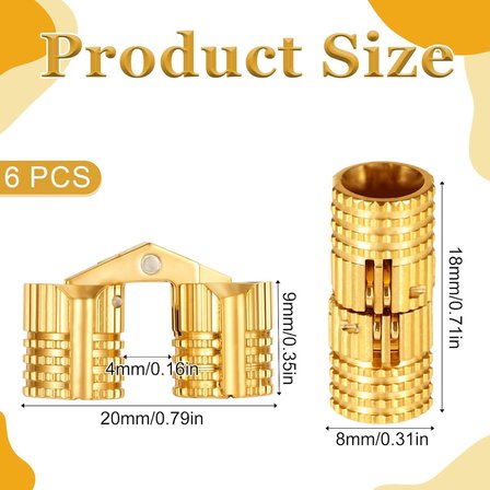 6 Adet Mini Barrel Menteşe 8 mm Pirinç Fıçı Menteşesi Görünmez Bakır Menteşe Dolap Mobilya Menteşesi Kendin Yap Hediye Kutuları Takı Kutusu için 180 Derece Açılma Açısı (Altın)