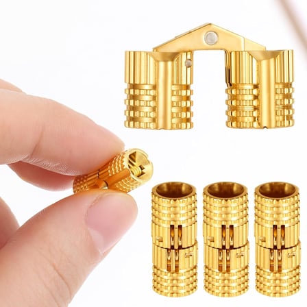 6 Adet Mini Barrel Menteşe 8 mm Pirinç Fıçı Menteşesi Görünmez Bakır Menteşe Dolap Mobilya Menteşesi Kendin Yap Hediye Kutuları Takı Kutusu için 180 Derece Açılma Açısı (Altın)