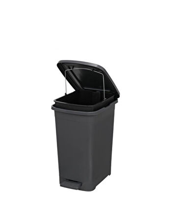 Omnipazar ELF-İ344 Slim Pedallı Plastik Çöp Kovası İç Kovalı 8 lt Antrasit (116)