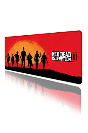 Red Dead Redemption Oyun Gaming Klavye Mouse Pad Kaymaz Taban Kenarları Dikişli Su Geçirmez Masa Matı 70x30 cm