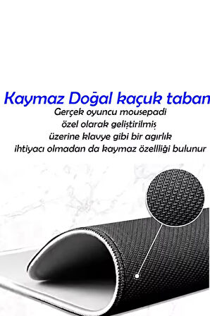 Pac-Man Oyun Gaming Klavye Mouse Pad Kaymaz Taban Kenarları Dikişli Su Geçirmez Masa Matı 70x30 cm