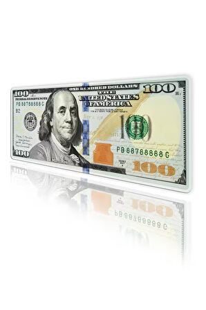 Dolar Baskılı Oyun Gaming Klavye Mouse Pad Kaymaz Taban Kenarları Dikişli Su Geçirmez Masa Matı 70x30 cm